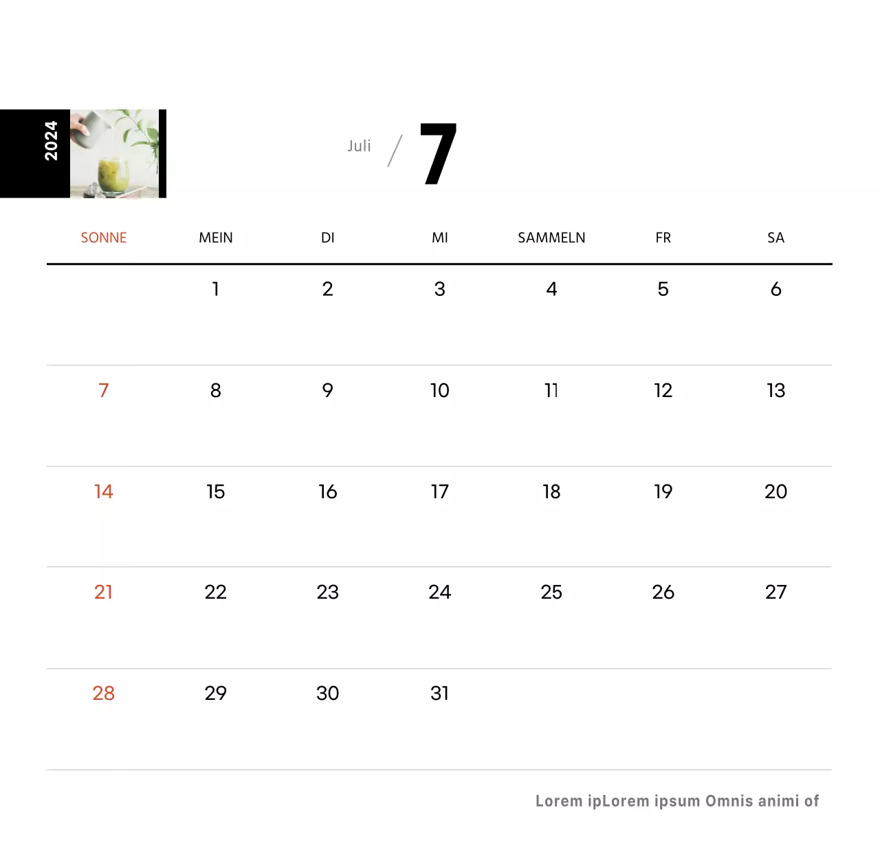 Weißes einfaches Kaffee Foto Tischkalender für Cafe