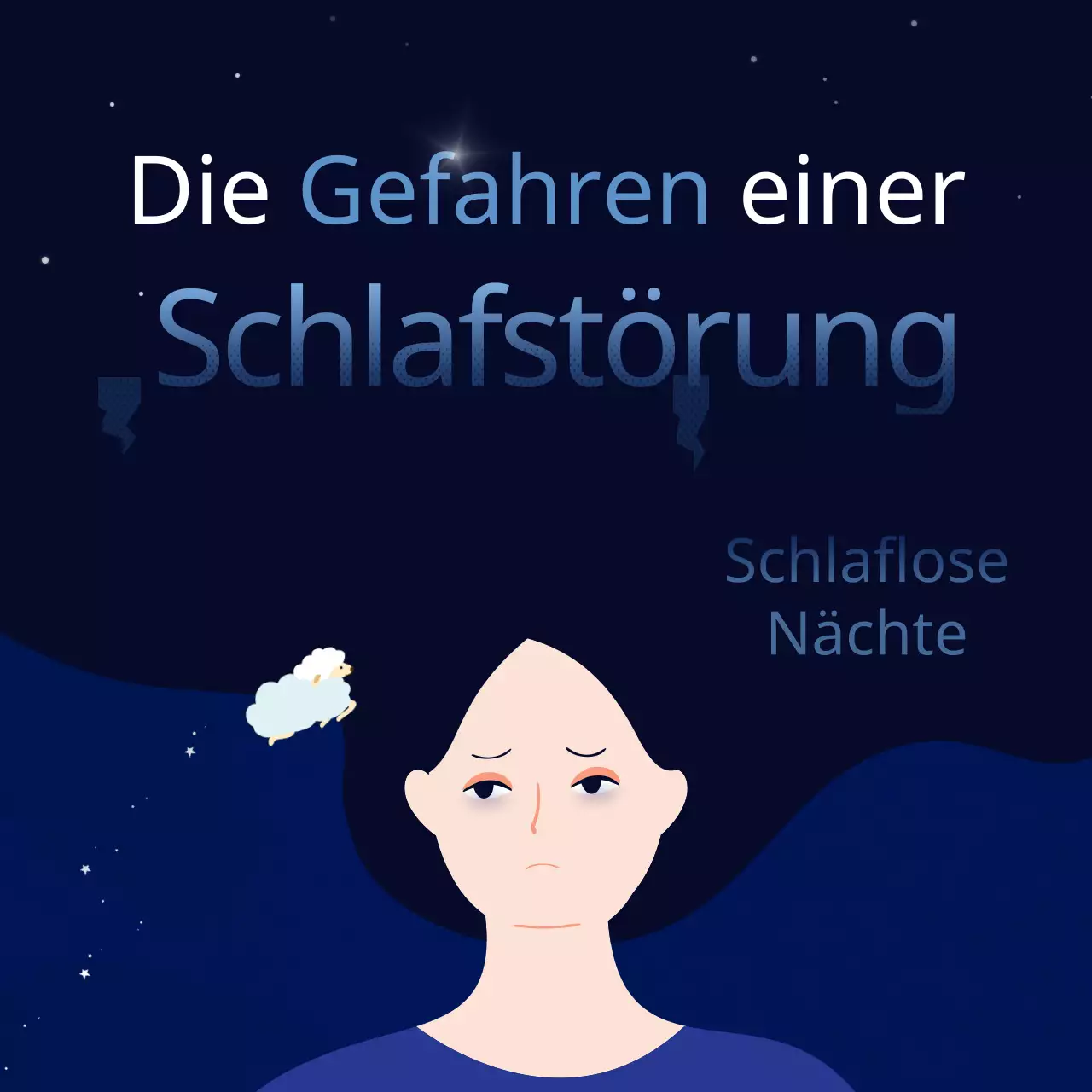 Dunkle, verträumte Nächte mit marineblauen und violetten ungebetenen Gästen Diagnose der Schlaflosigkeit