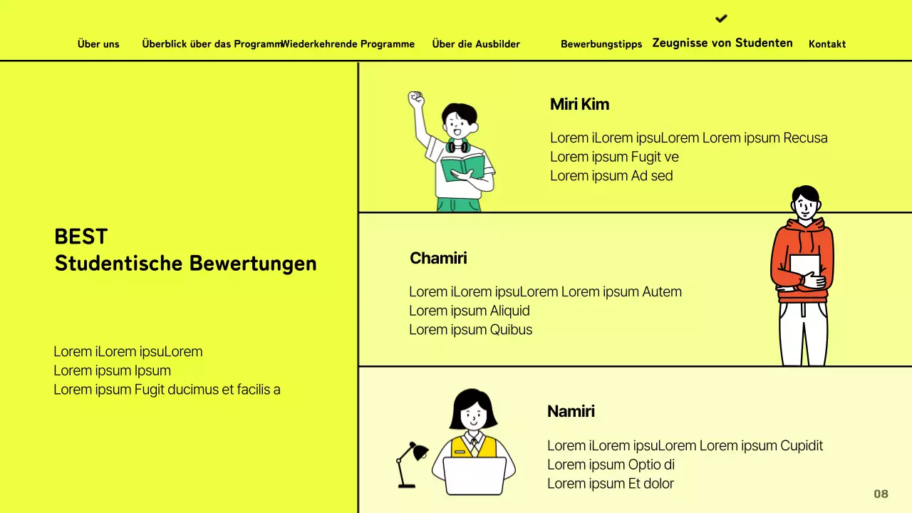 Werbung für die Filmhochschule mit einem künstlerischen Konzept auf gelbem Hintergrund