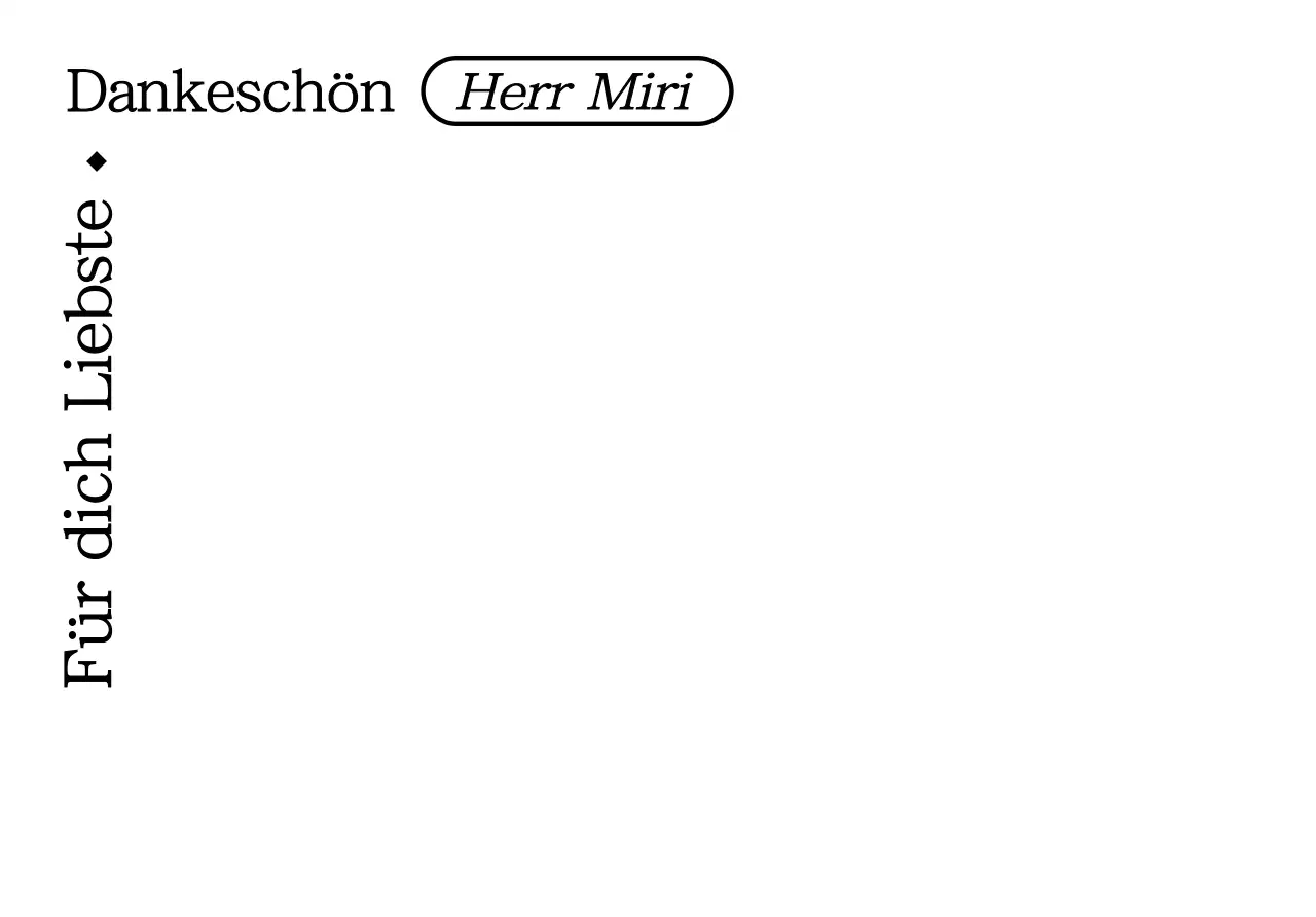 Ein einfaches, schwarz-weißes, textbasiertes Design, um Danke zu sagen