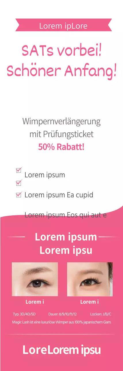 Veranstaltungen zur Wimpernverlängerung