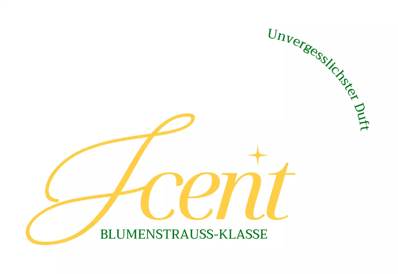 Einfacher grüner und gelber Text zur Bewerbung eines Blumenladens