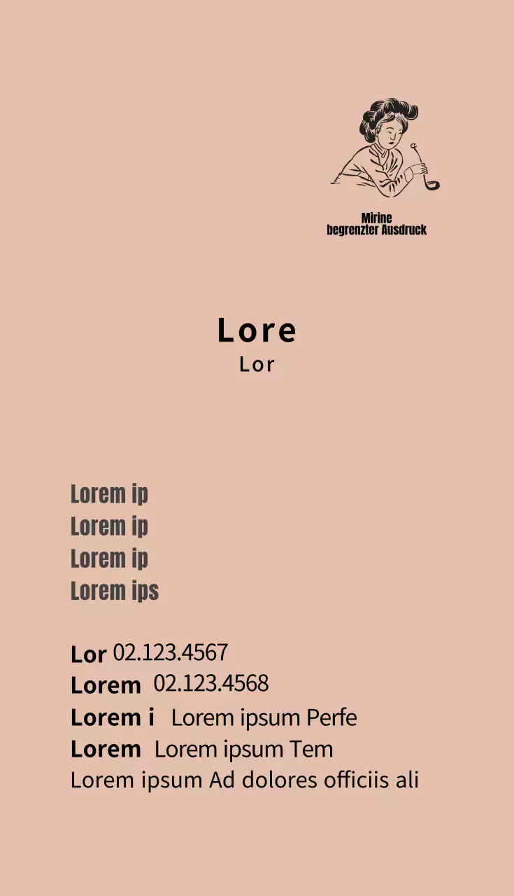 Hellbraune illustrierte Restaurant-Visitenkarte