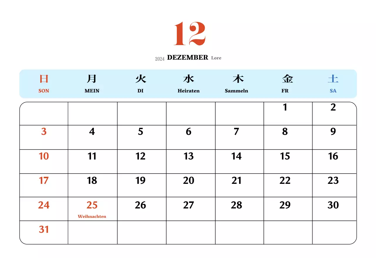 Retro-Konzept Nostalgie-Kalender in rot und blau