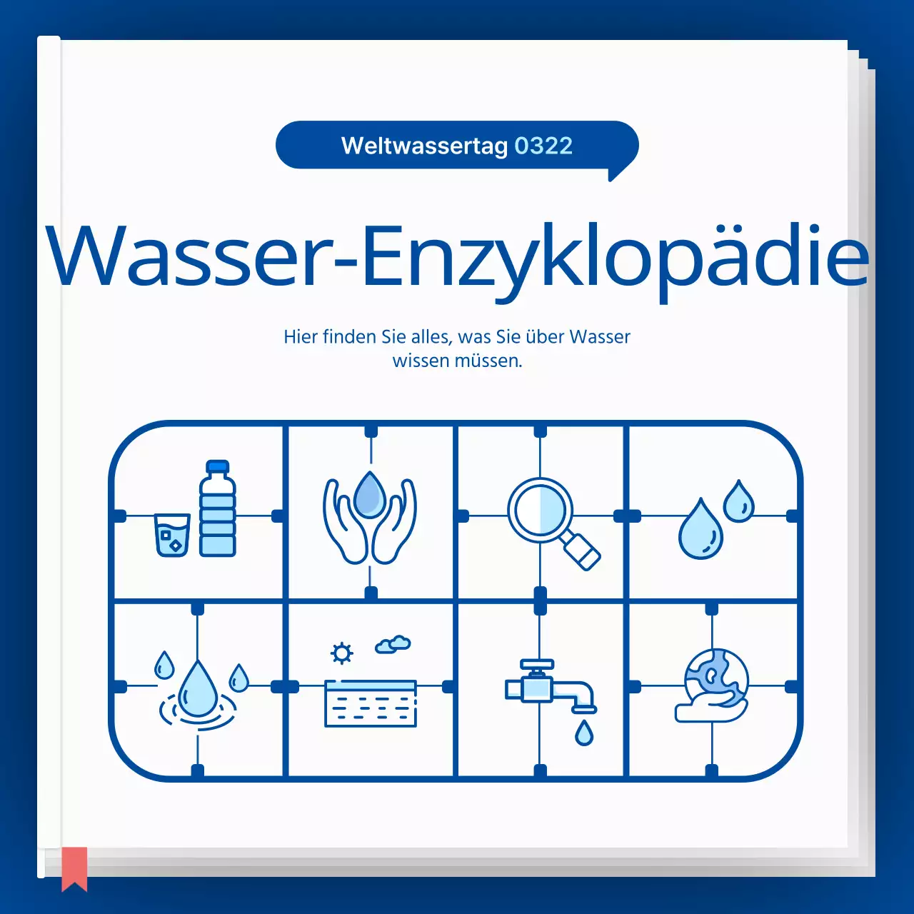 Blau und himmelblau Symbol Konzept Wasser Enzyklopädie