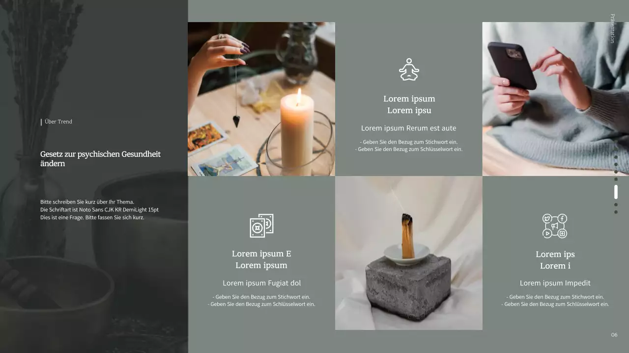 Grau-grünes Bild hervorgehoben Gesundes Vergnügen Informationen zur psychischen Gesundheit