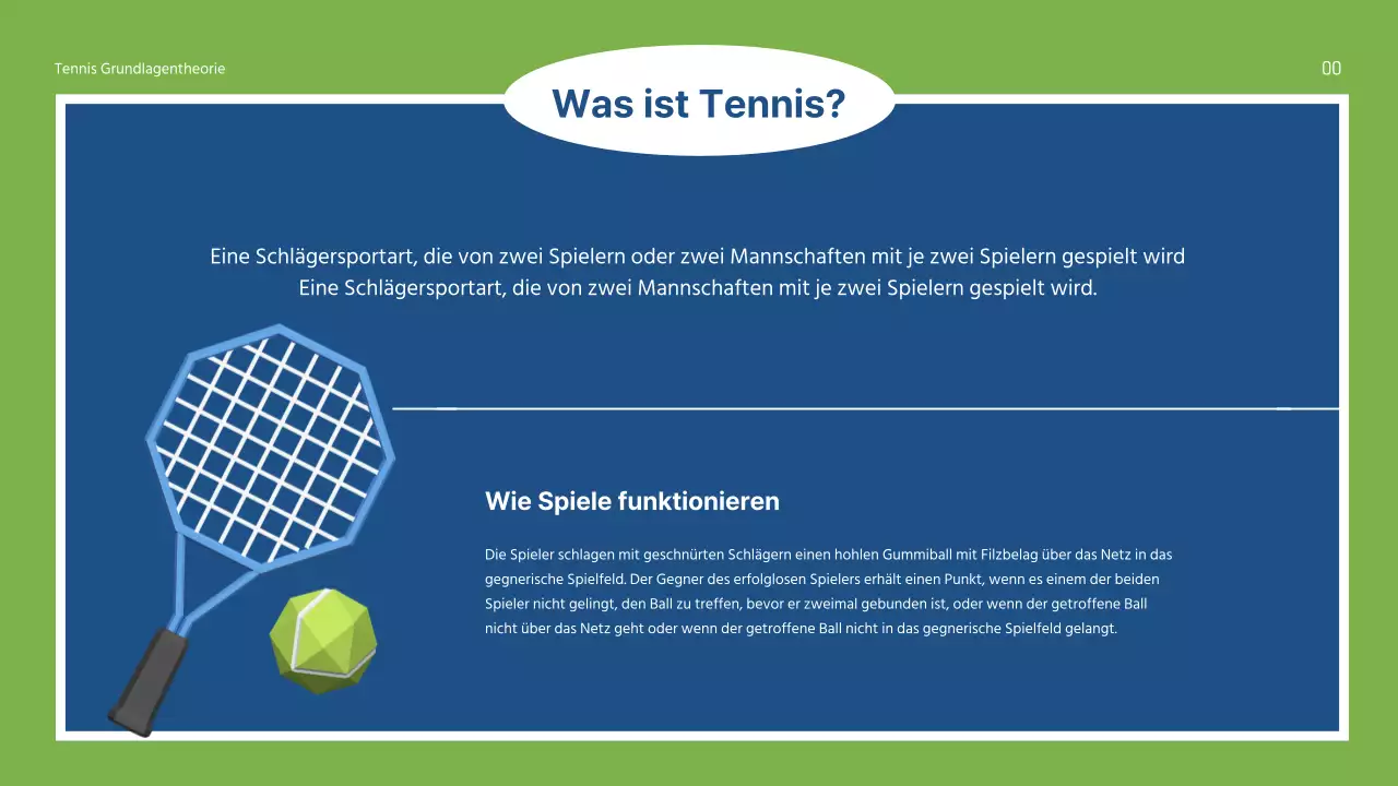 Grüne und blaue Sportgrundlagen - Theorie erklärt Präsentation für die Mittelstufe