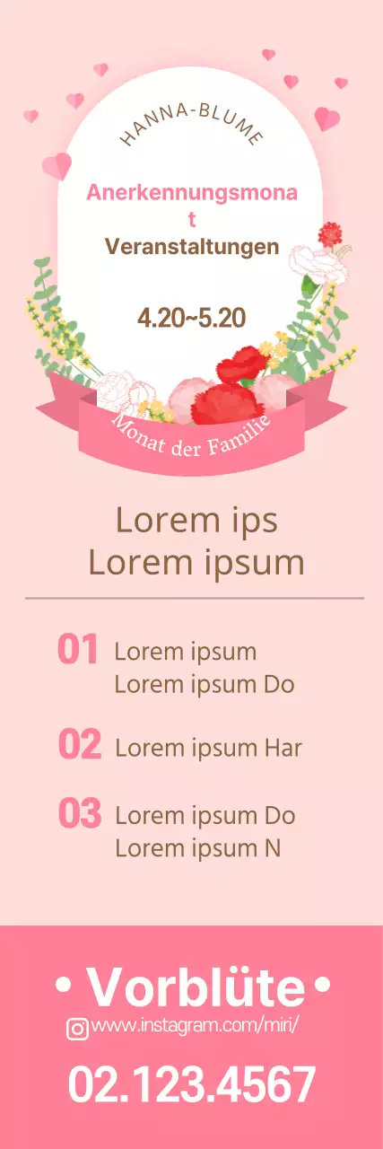 Leuchtend rosa Veranstaltungsbanner