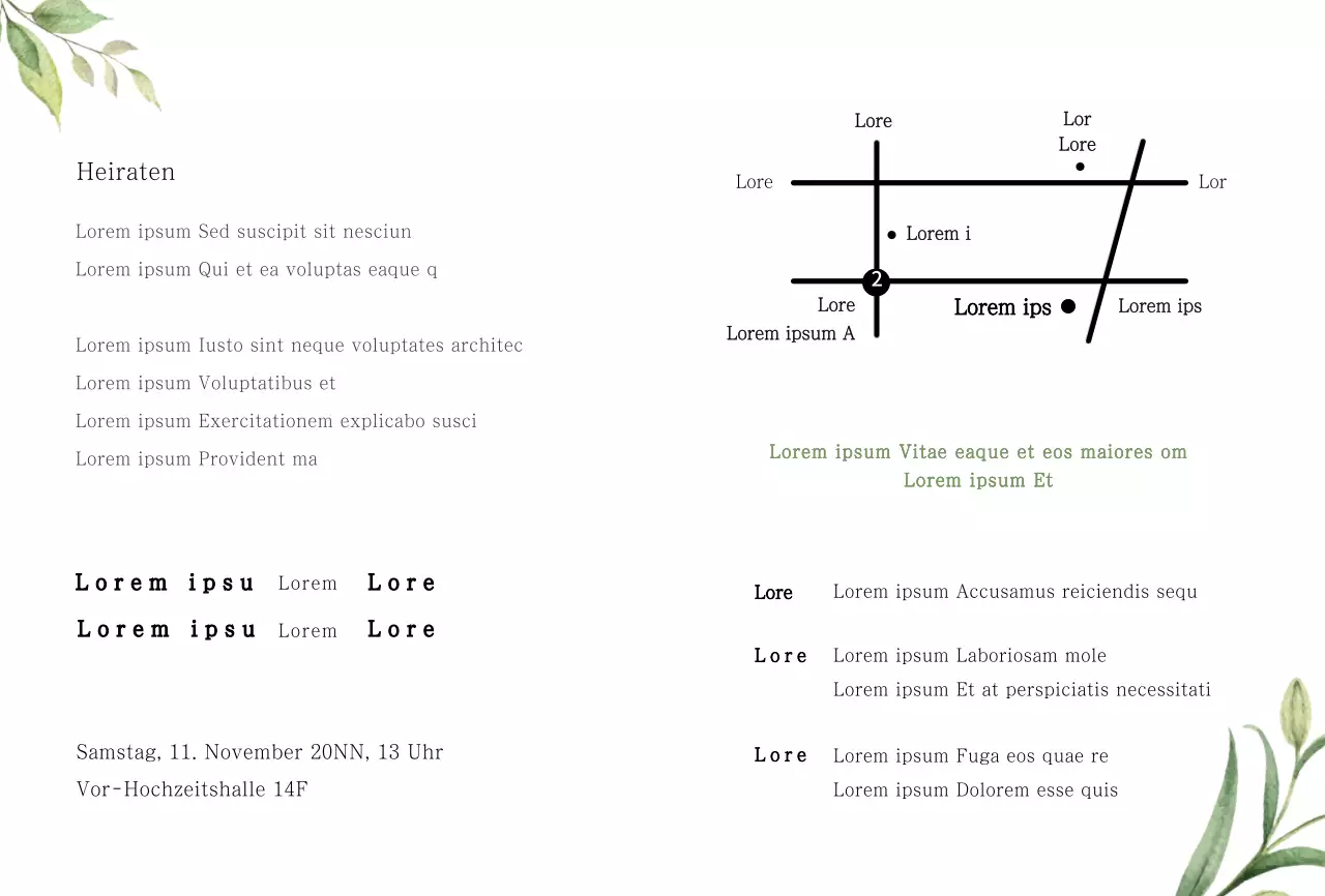 Saubere Hochzeitseinladung mit Gold und Blumen Illustration Konzept