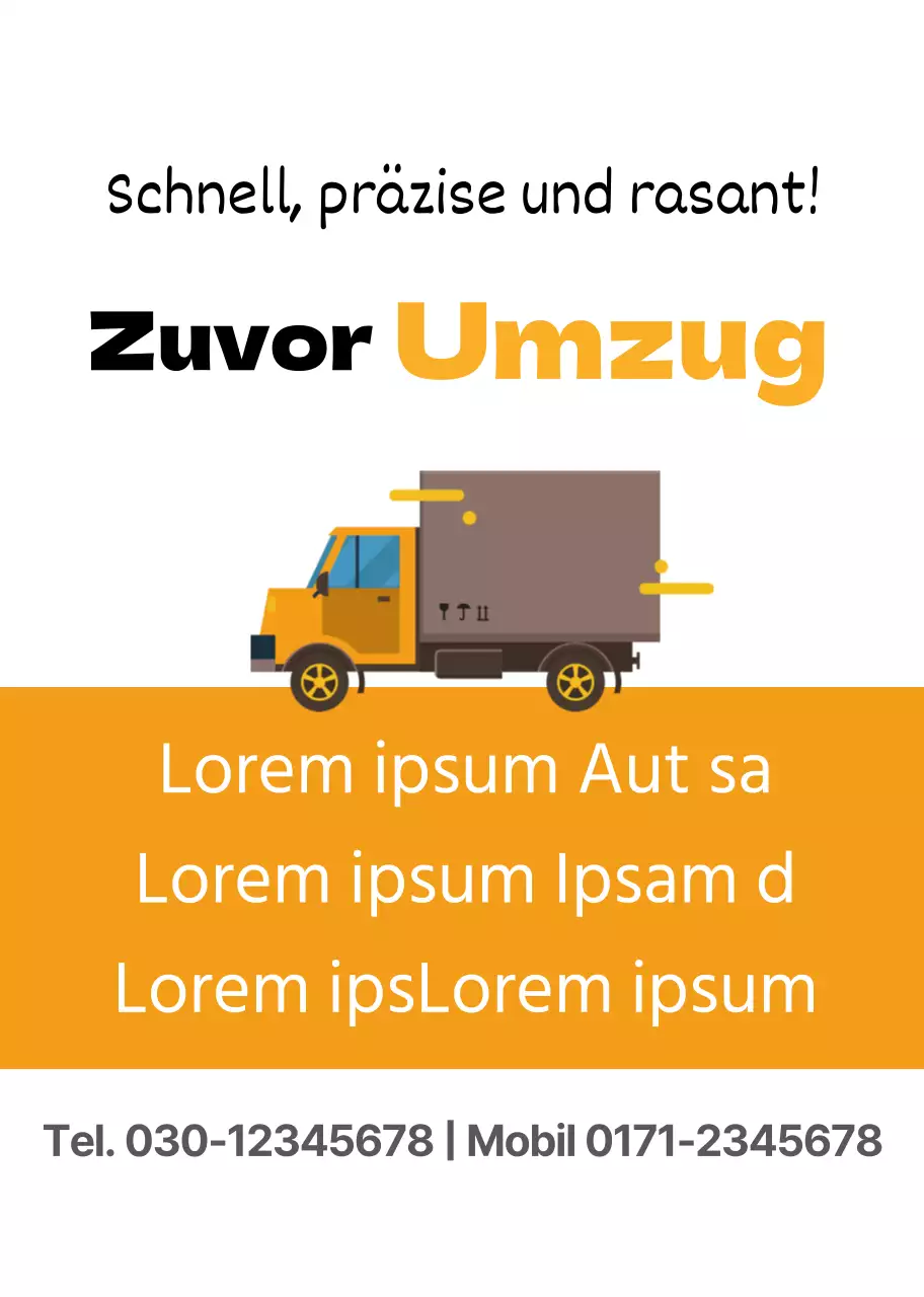 Orange Lkw Illustration Umzugsunternehmen