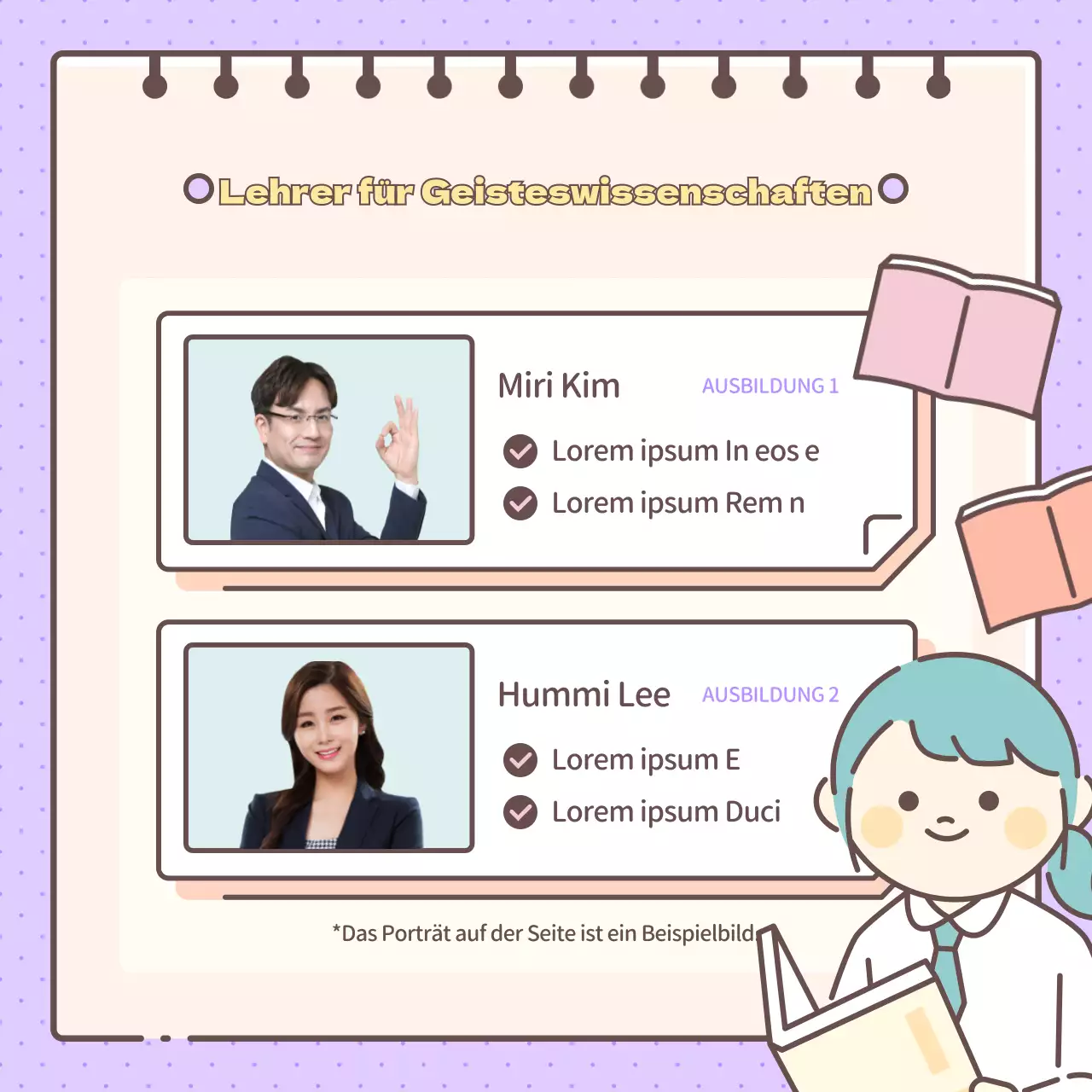 Niedliche Akademie der Geisteswissenschaften in Gelb und Lila