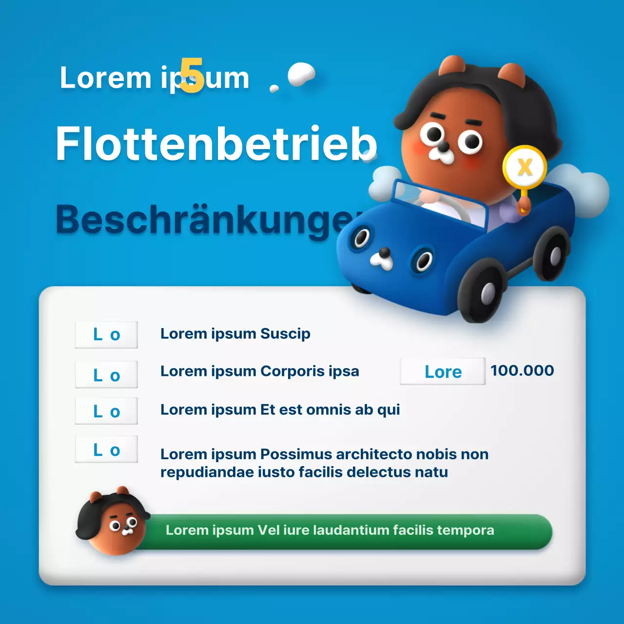 Niedliche dreidimensionale Konzeptanzeige in Blau