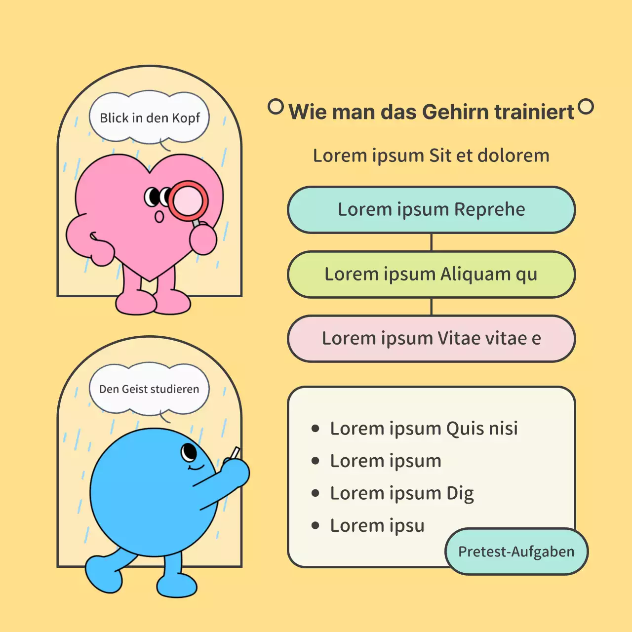 Niedliche gelbe und grüne psychologische Beratungsstelle