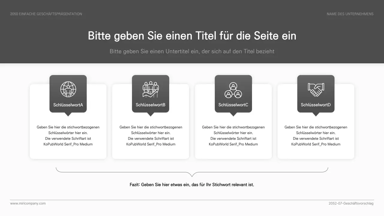 Einfache Geschäftspräsentation in Schwarz und Weiß