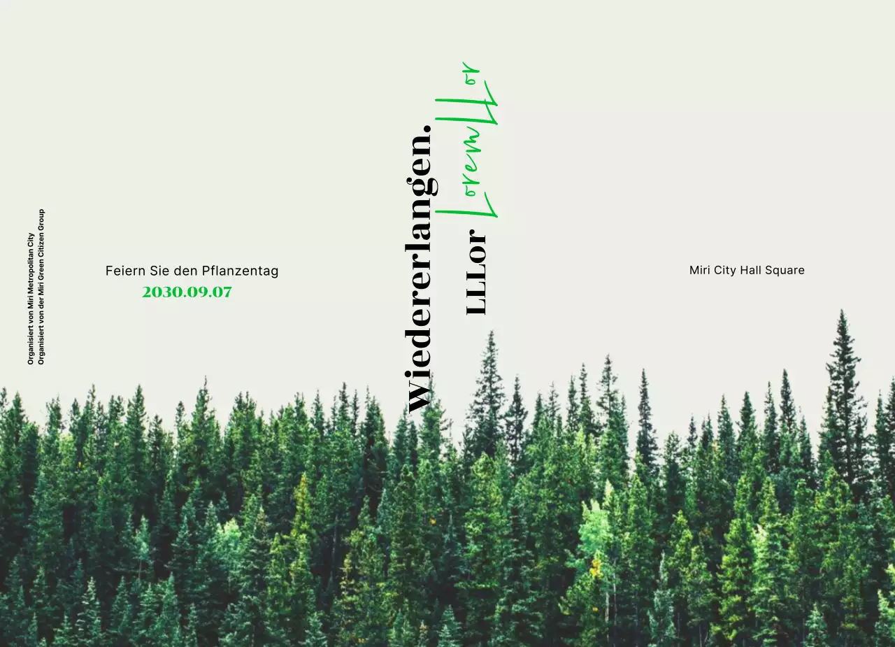 Eine schlichte Arbor Day-Feier in Beige und Grün