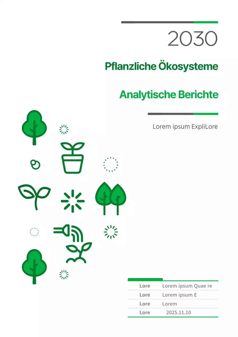 Grünes Pflanzensymbol Konzeptbericht