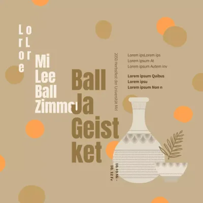 Minimalistischer Handwerksclub in Orange und Beige zur Förderung der Durchführung eines Kunstfestivals