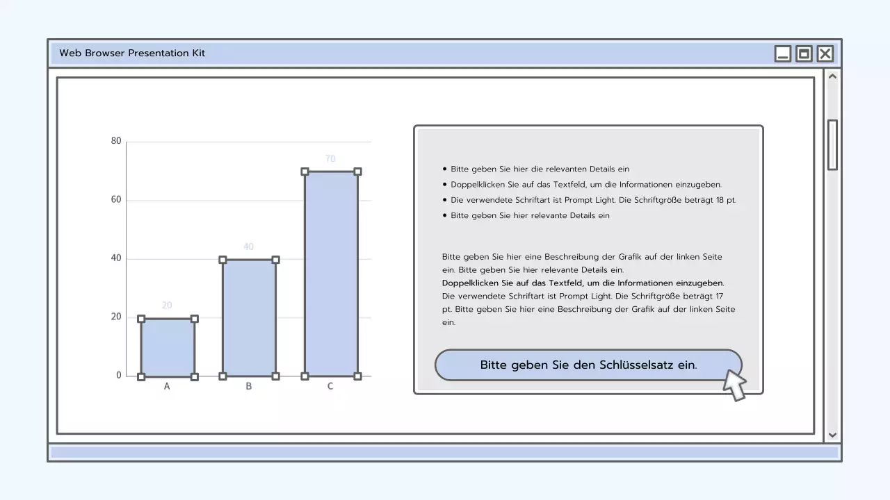Präsentationsmappe mit einem hellblauen Browserkonzept