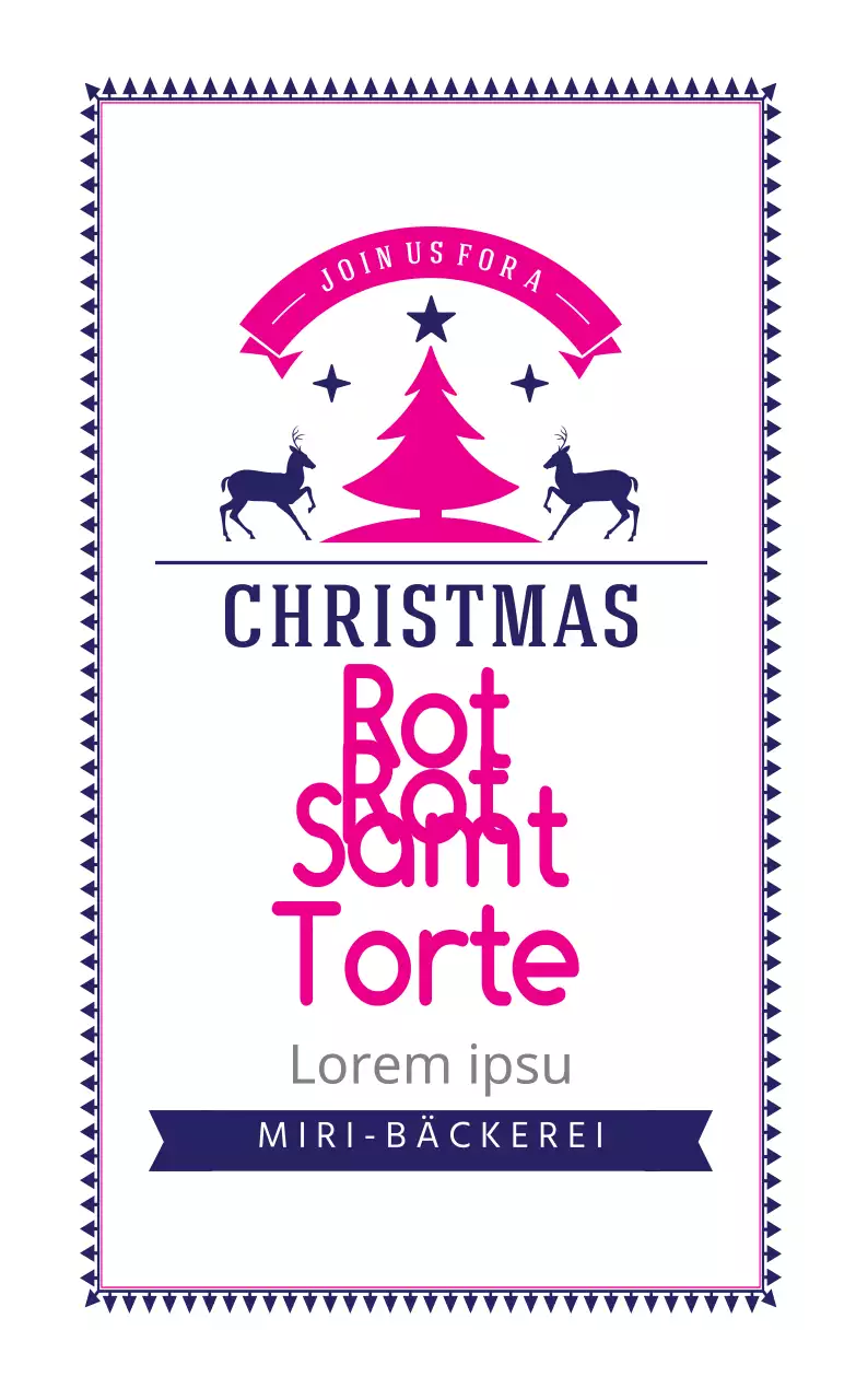 Lila-rosa illustrierte Weihnachtsbäckerei-Etiketten