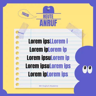 Englische Wortdarstellungen mit pastellfarbenen geometrischen Zeichen