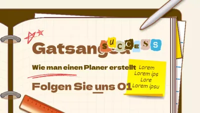 Off-weiß und braun ordentlich Bürobedarf Illustration Konzept Planer Schreiben Thema
