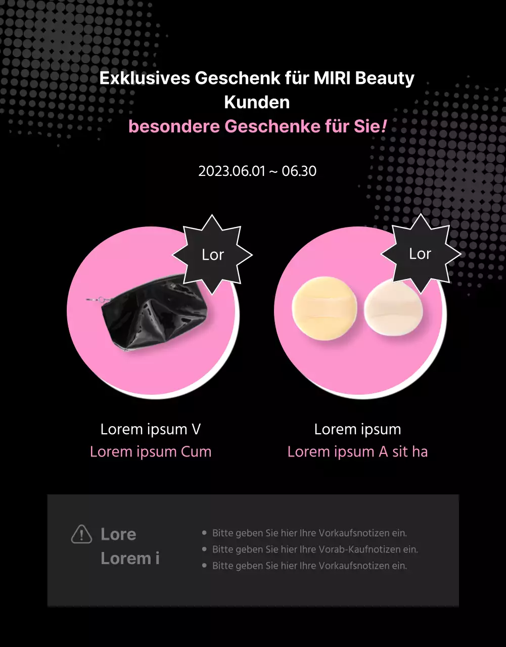 Förderung kitschiger Pinsel auf rosa Hintergrund