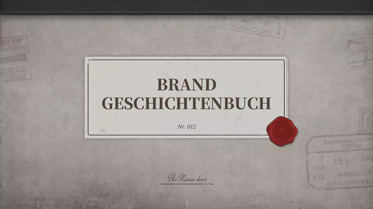 Storybook-Präsentation mit braunem, altem Notizbuchkonzept