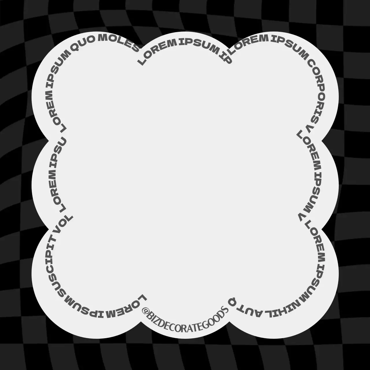 Schlichtes und angesagtes Karomuster und Textphrasenmuster-Konzept in Schwarz und Hellgrau für Personal Merchandise