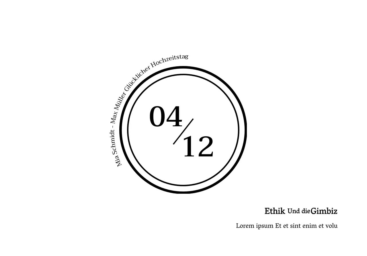 Warm Frühling Hochzeit Einladung Postkarte Umschlag mit schwarzem Text und kreisförmige Illustration