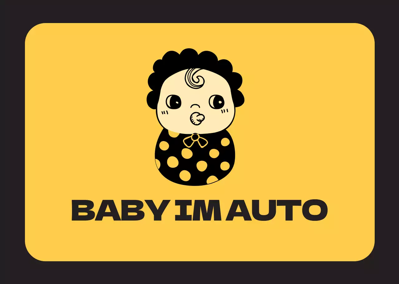 Schwarz und gelb Baby Illustration mit Kind reiten