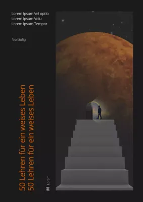 Schwarz-orangefarbener Einband eines geisteswissenschaftlichen Selbsthilfebuchs