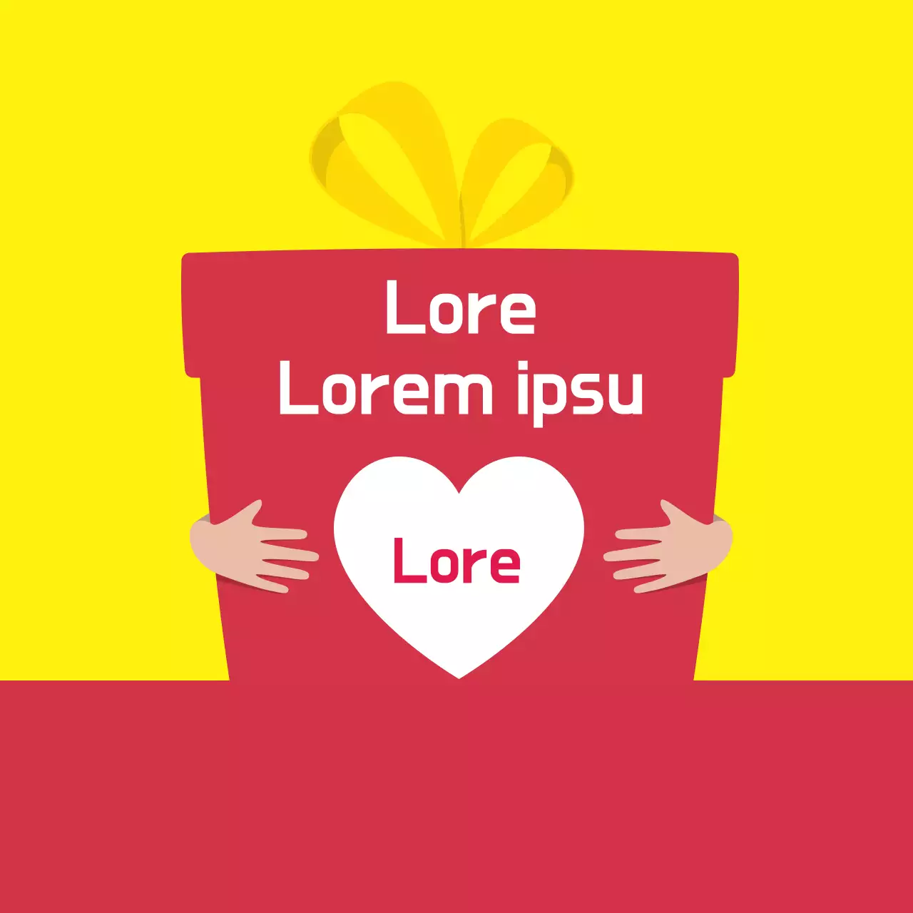 Red yellow illustration delivery review label