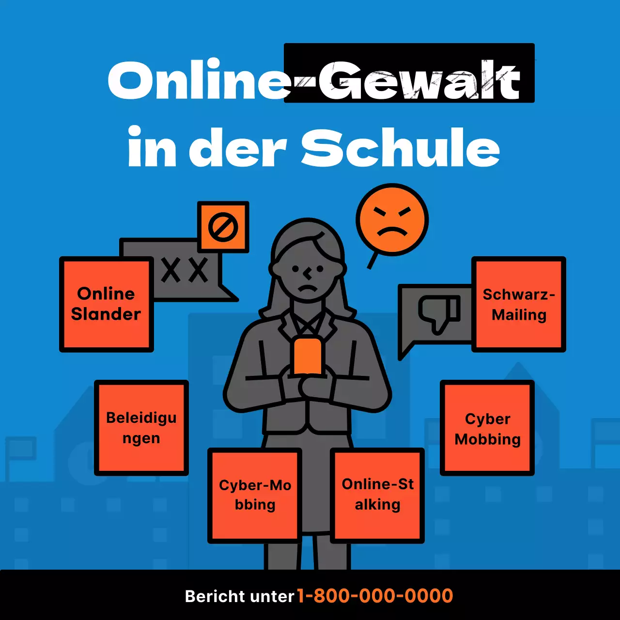 Blaue Fettschrift Leitfaden für Missbrauchsarten