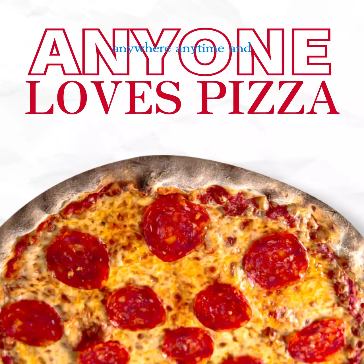 赤 ポップ ピザ メニュー SNS投稿 正方形