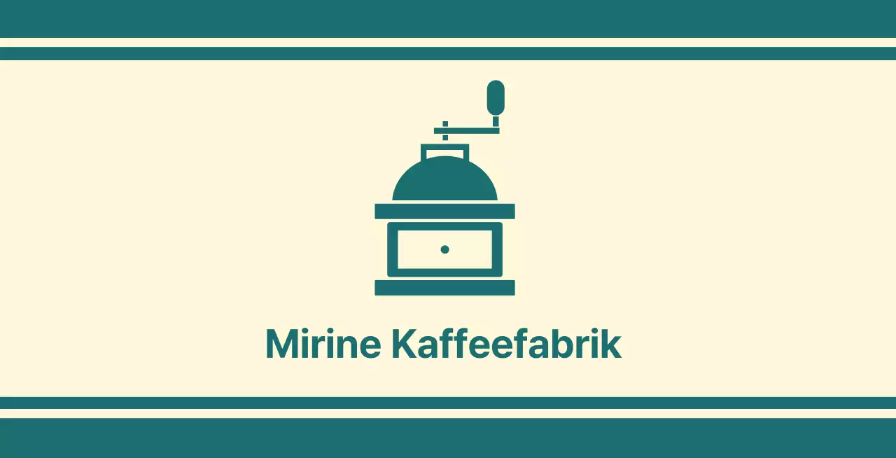Kaffee-Café-Balsa mit türkisfarbener Linie, die eine Kaffeemühle darstellt