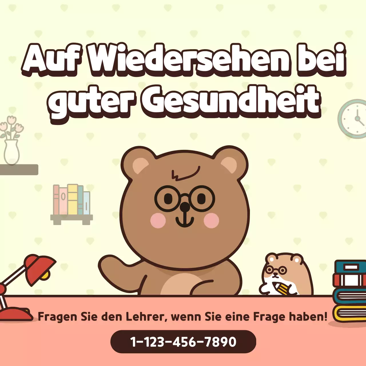 Einführung in die Klasse mit einem niedlichen rosa und gelben Charakterkonzept