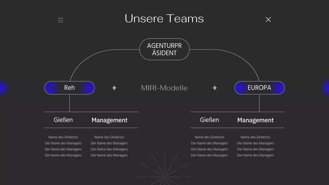 Portfolio mit einfachen Linien und lila Akzenten auf schwarzem Hintergrund