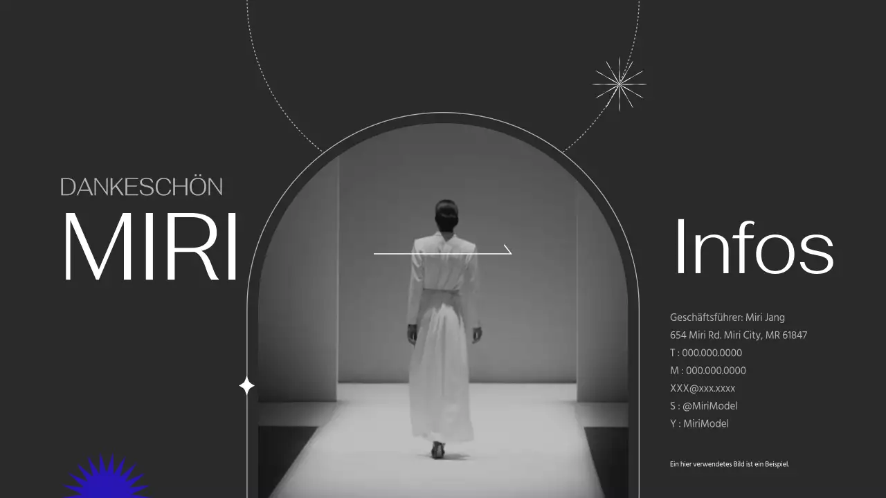 Portfolio mit einfachen Linien und lila Akzenten auf schwarzem Hintergrund