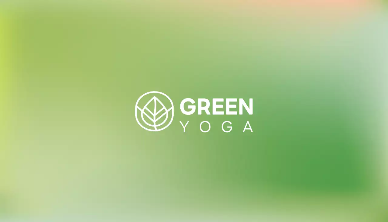 緑 シンプル ヨガ 名刺