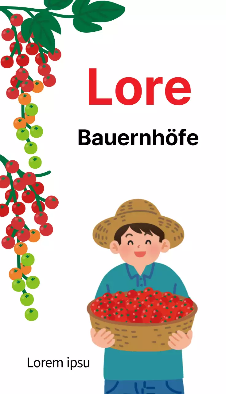 Rote Illustration niedlichen Bauernhof produzieren