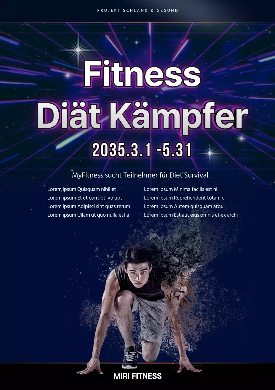Lila und Marine Fitness Diät Fighter Event Guide