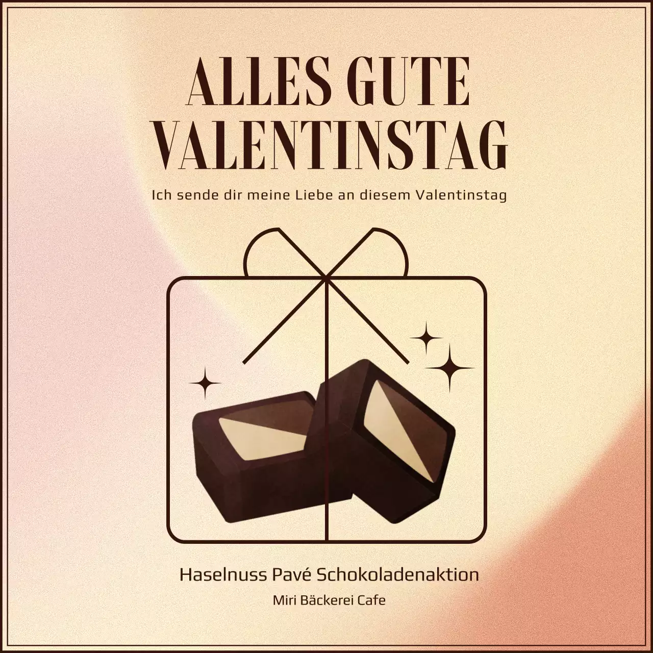Pralinen zum Valentinstag in rosa-beige für eine sentimentale Note