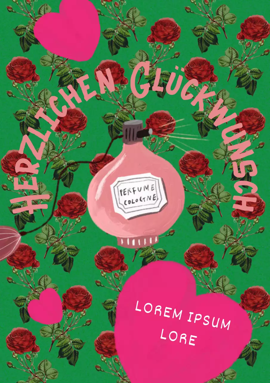 Werben Sie für den Coming of Age Day mit einem grünen und roten Rosenmuster