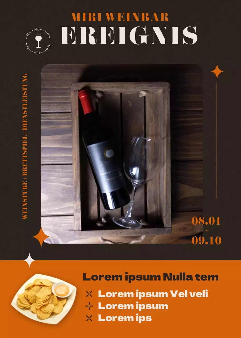 Weinstube Privater Raum Buchung Veranstaltung in braun und orange