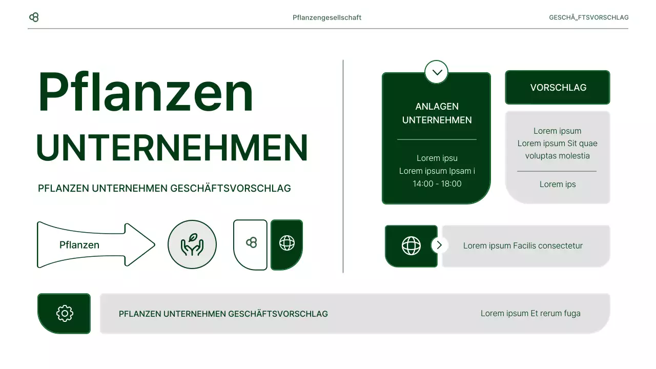 Business Business Vorschlag in weiß und grün natürlichen Blatt Konzept