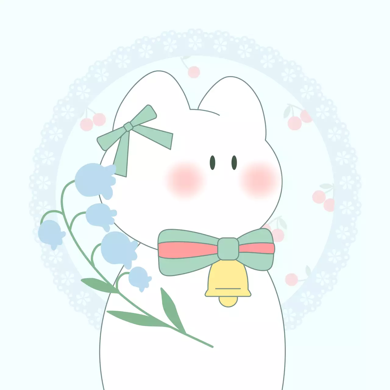 ブルーをコンセプトにしたかわいいウサギのイラストが印象的な文房具キャラクター。