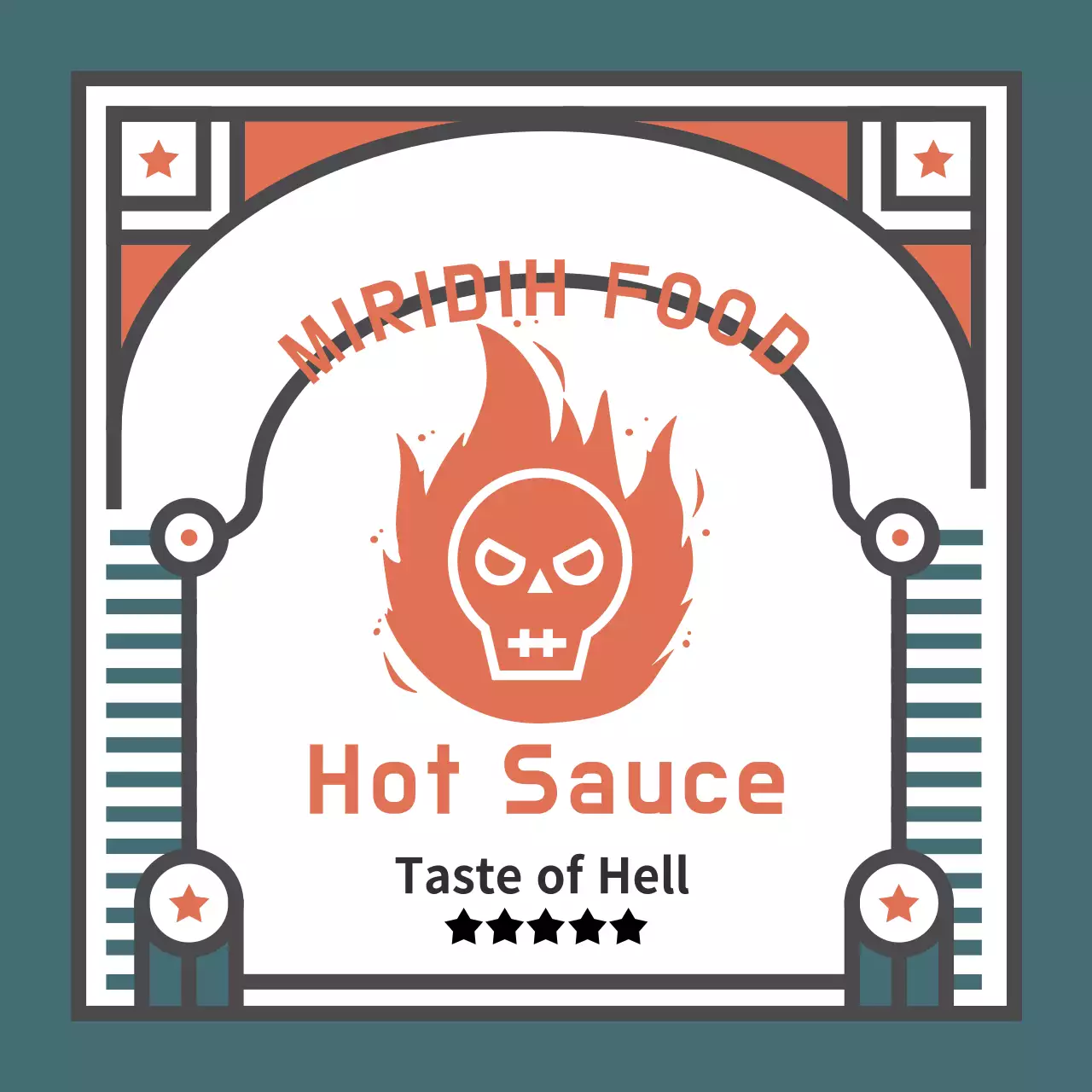 Vintage-inspired hot sauce sticker