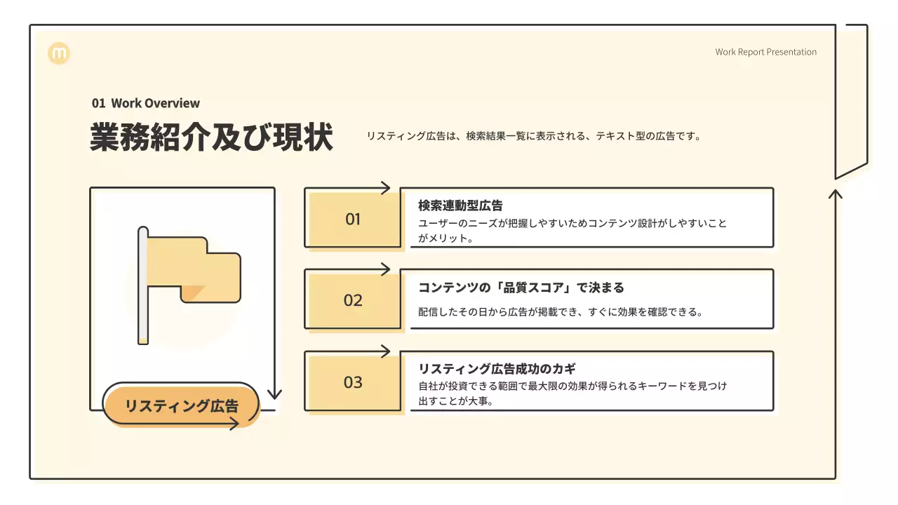 ベージュ シンプル マーケティング 報告書 プレゼンテーション