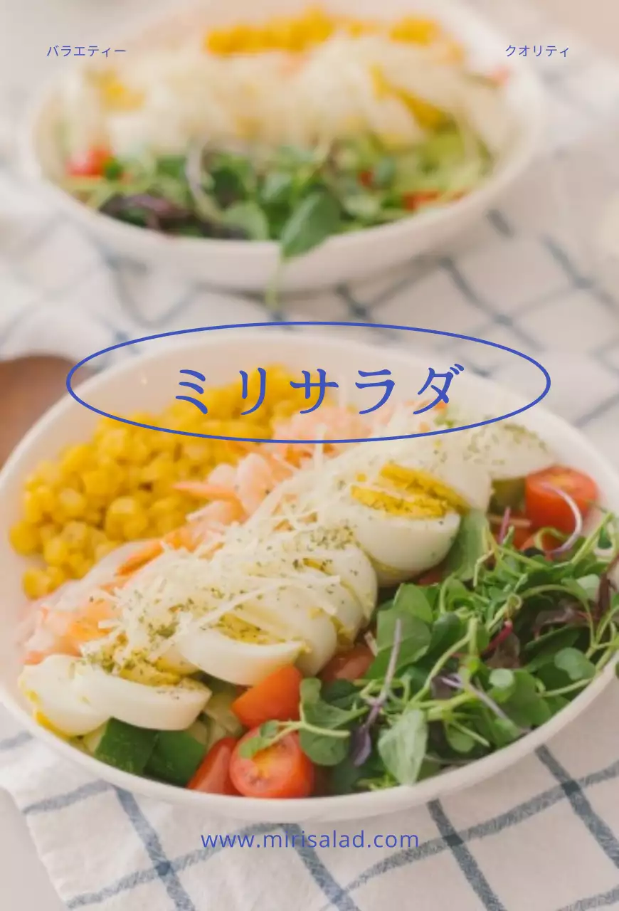 すっきりとしたコンセプトの感性的なサラダ屋のメニュー表