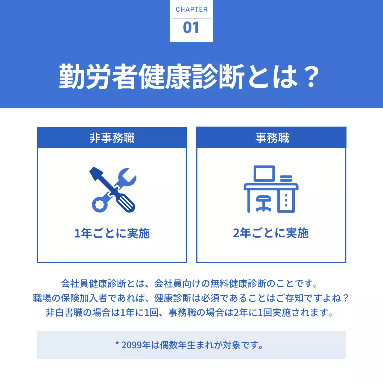 青 シンプル 健康診断 ガイド Instagram カルーセル